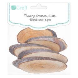 DP Craft plastry drewna owal 5-8cm 6szt- sklep plastyczny szał dla pla