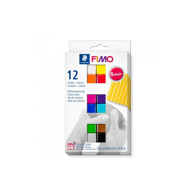 Fimo modelling clay basic 12 kostek x25g