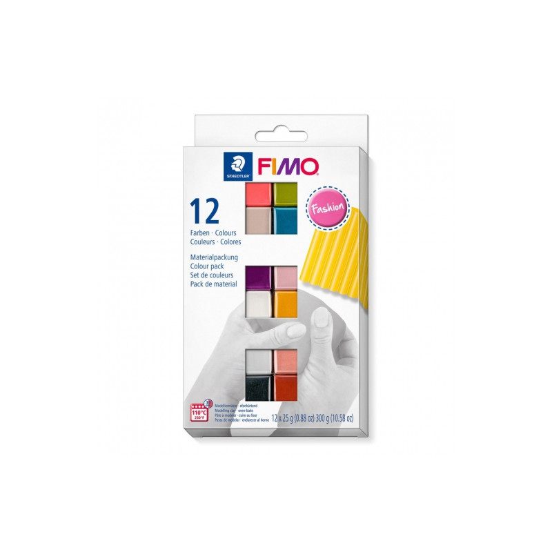 Fimo modelina zestaw fashion 12 kostek x25g- sklep plastyczny szał dla