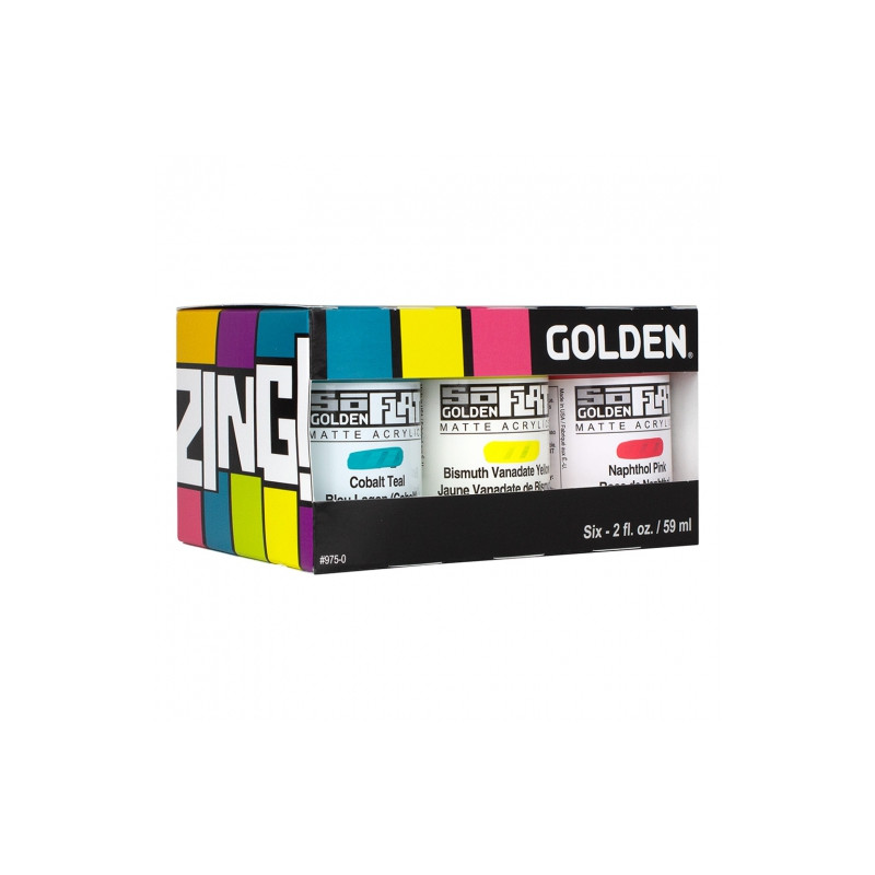Golden soflat zing acrylic paint set 6x59ml