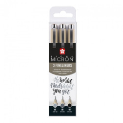 Sakura pigma micron black and grey zestaw 3szt- sklep plastyczny szał