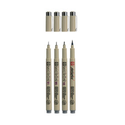 Sakura pigma micron light cool grey 3 fineliners and brush pen