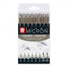Sakura pigma micron gray zestaw 8szt- sklep plastyczny szał dla plasty