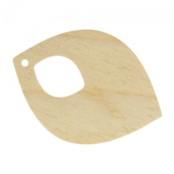 Drewniany element biżuterii - listek 40x55mm - sklep plastyczny - szał