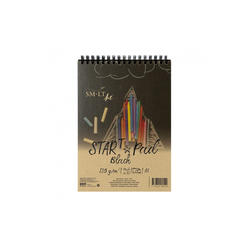 Blok SM-LT art start pad black 120g 20ark A5 spirala - sklep plastyczn
