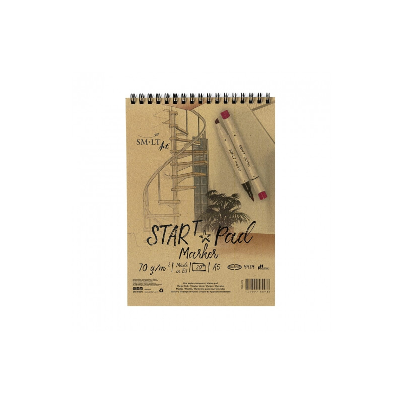 Blok SM-LT art start pad marker 70g 20ark A5 spiral