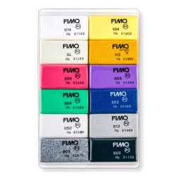 Fimo modelina zestaw effect 12 kostek x25g- sklep plastyczny szał dla