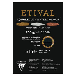 Blok Clairefontaine etival black 300g 15ark