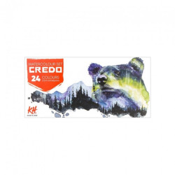 Credo zestaw 24 akwareli w kostce kartonowe opakowanie - sklep plastyc
