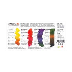 Credo set of 24 watercolors in a cube, cardboard packaging