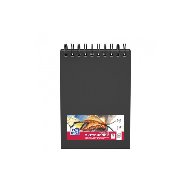 Sketchbook Oxford traveler hardcover A5 225g 40 sheets spiral