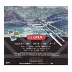 Derwent graphitint mixed media zestaw 12 kredek+6 kostek+pusty pisak-