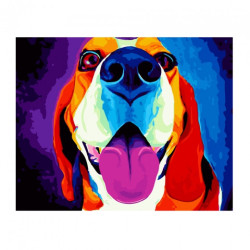 Brushme painting by numbers 40x50cm 26 col colorful dog