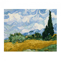 Brushme numerowanka 40x50cm 26 kol zielone pole pszenicy z cyprysem sk