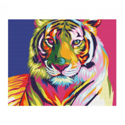Brushme painting by numbers 40x50cm 15 col raindbow tiger malowanie po