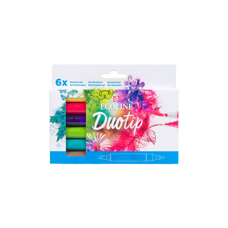 Talens ecoline duo tip botanic set zestaw 6 pisaków - sklep plastyczny