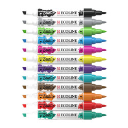 Talens ecoline duo tip basic set zestaw 12 pisaków - sklep plastyczny