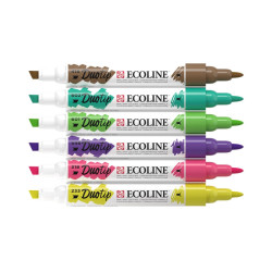 Talens ecoline duo tip botanic set zestaw 6 pisaków - sklep plastyczny