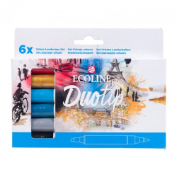 Talens ecoline duo tip urban landscape set zestaw 6 pisaków - sklep pl