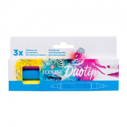 Talens ecoline duo tip primary set of 3 pens