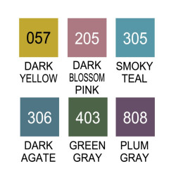 Kuretake clean color real brush smoky colors set of 6 markers