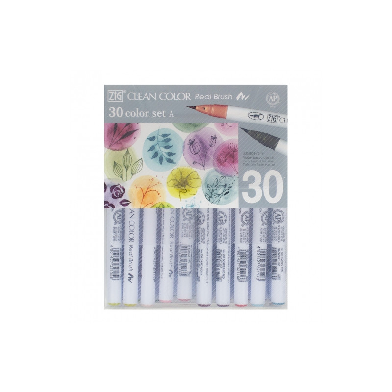 Kuretake clean color real brush set A set of 30 brush pens