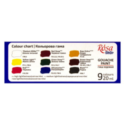 Rosa Studio classic zestaw gwaszy 9x20ml kartonowe opakowanie - sklep