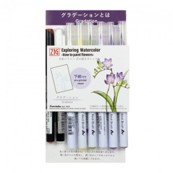 Kuretake zig exploring watercolor flowers gradation