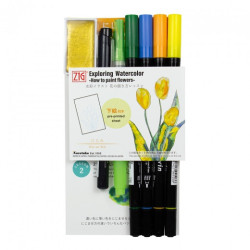 Kuretake zig exploring watercolor flowers wet on wet