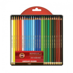 Koh-i-noor mondeluz set of 24 watercolor crayons in a metal box