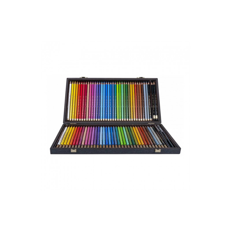 Koh-i-noor polycolor + mondeluz set in a wooden case with 72 elements