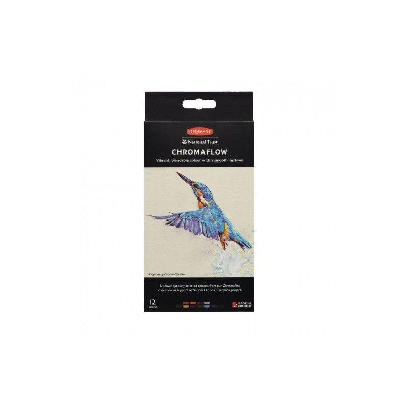 Derwent national trust chromaflow colored pencils 12 pc