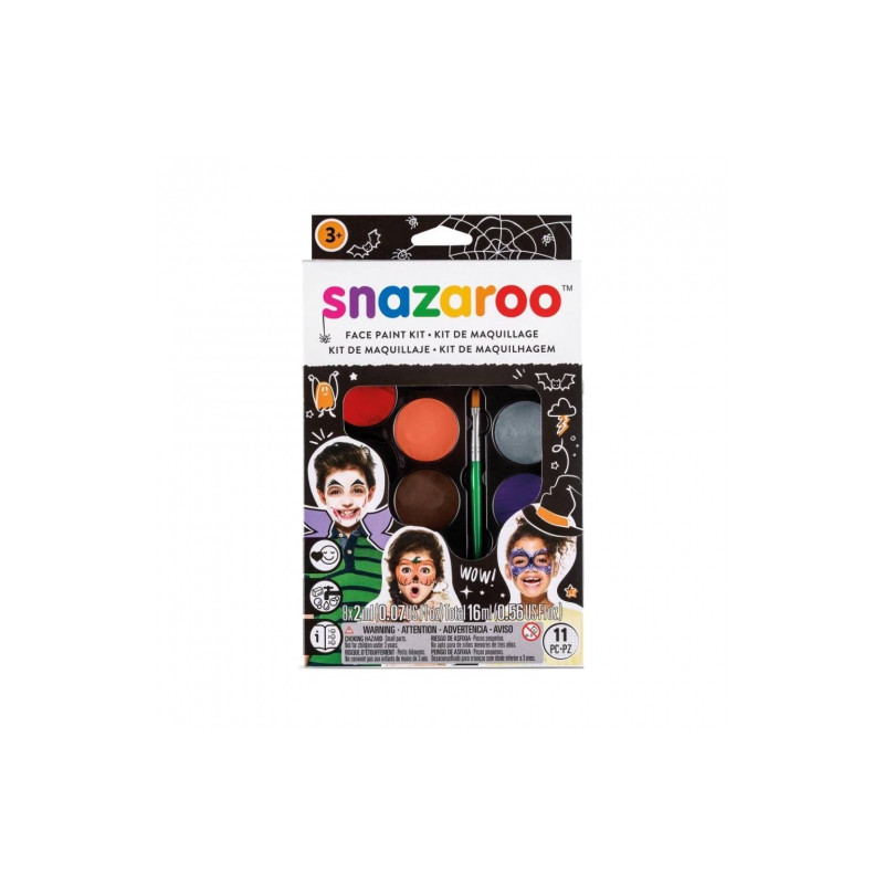 Snazaroo Halloween zestaw 8 farb do twarzy - sklep plastyczny - szał d
