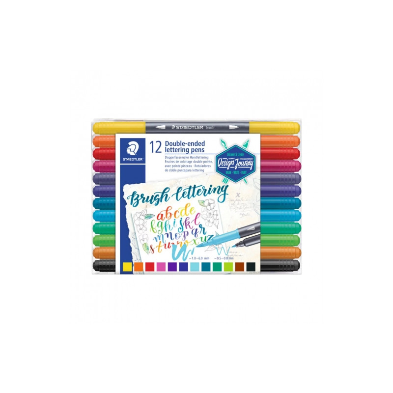Staedtler lettering zestaw 12 dwustronnych pisaków - sklep plastyczny