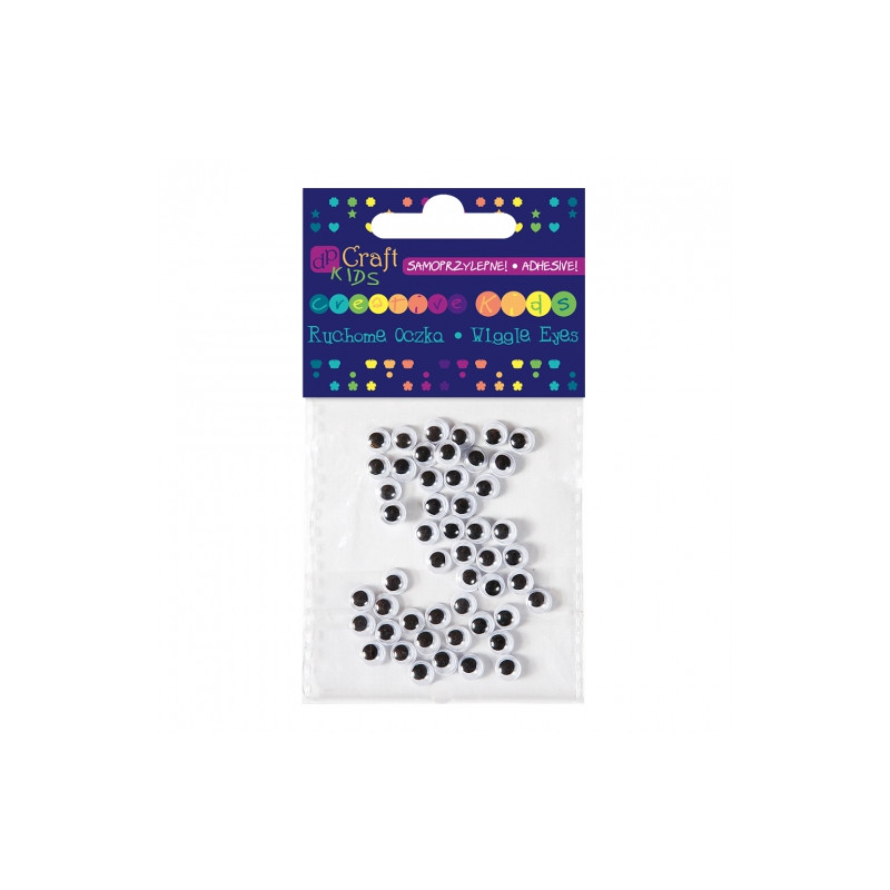 Dp Craft oczka ruchome samoprzylepne 6mm 50szt - sklep plastyczny - sz