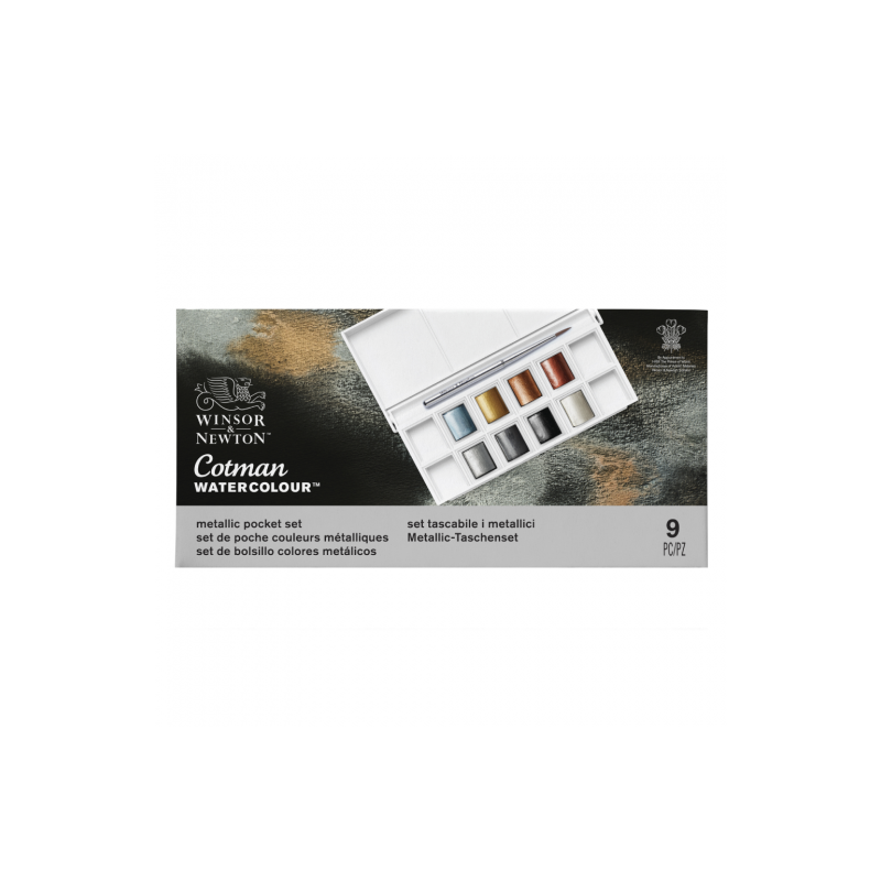 Winsor&Newton cotman zestaw akwareli metalicznych 8 półkostek - sklep