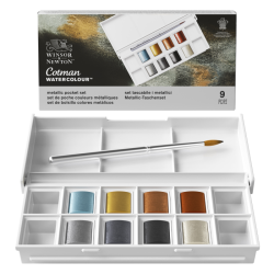 Winsor & Newton cotman set of metallic watercolors 8 half-cubes