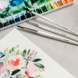 Da Vinci loose watercolor florals set of 3 synthetic brushes