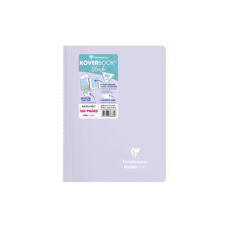 Clairefontaine koverbook blush 160-page spiral lined notebook
