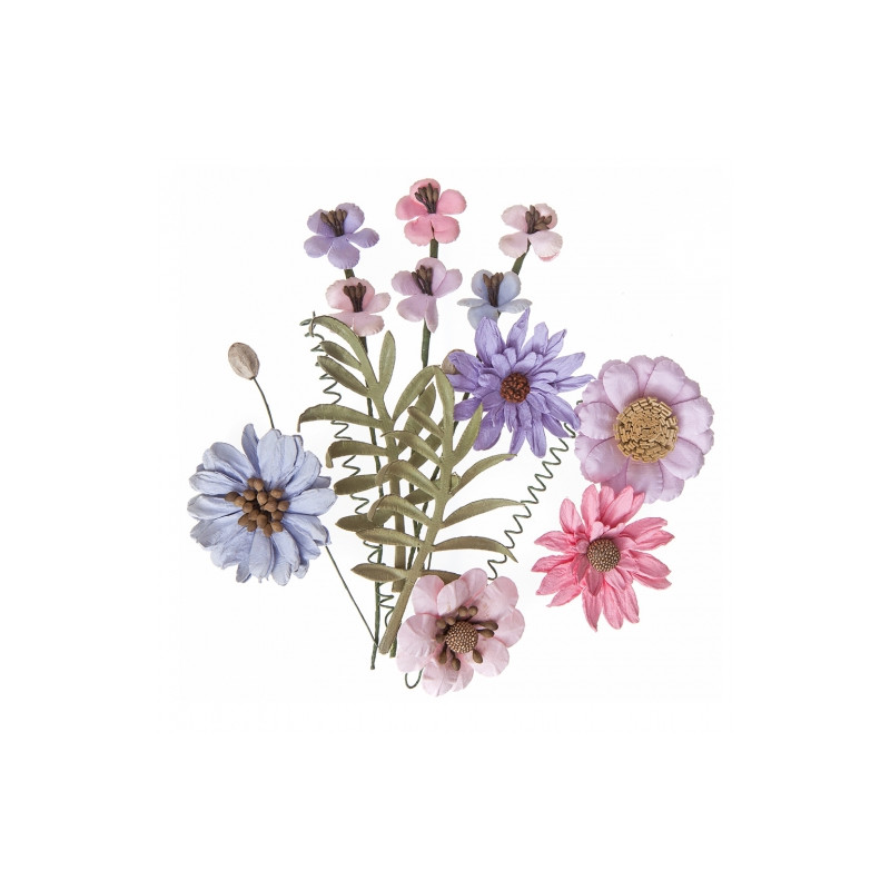 DpCraft pink&lavender paper flowers 12pcs