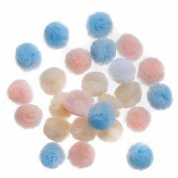 DpCraft pompoms tulle pastel 2cm 24 pcs