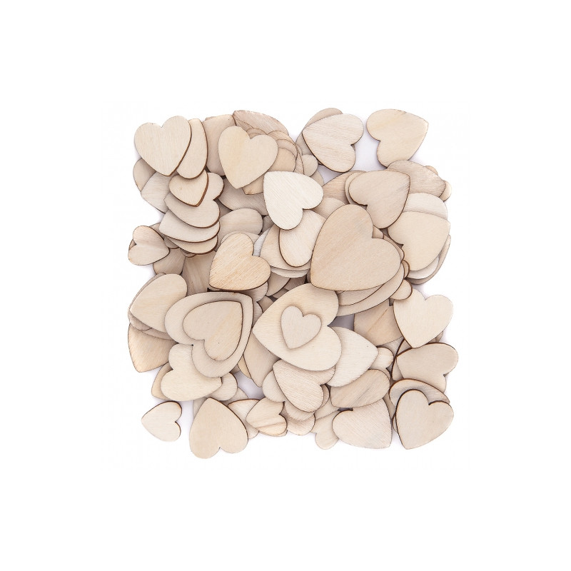 DpCraft wooden hearts mix 120 pcs