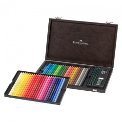 Faber-Castell polychromos zestaw 48 kredek w drewnianej kasecie - skle