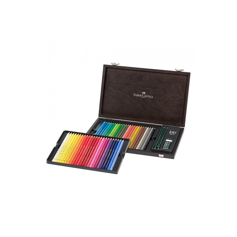 Faber-Castell polychromos zestaw 48 kredek w drewnianej kasecie - skle