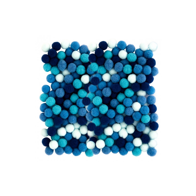DpCraft polyester pompoms 1cm mix blue 120pcs