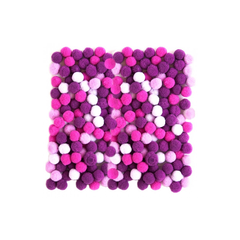 DpCraft pompony poliestrowe 1cm mix fioletowy 120szt - sklep plastyczn