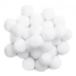 DpCraft pompony poliestrowe 5cm białe 30szt - sklep plastyczny - szał