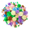 DpCraft pompony akrylowe mix pastelowe 156szt - sklep plastyczny - sza