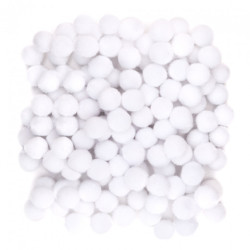 DpCraft pompony poliestrowe 1cm białe 120szt - sklep plastyczny - szał