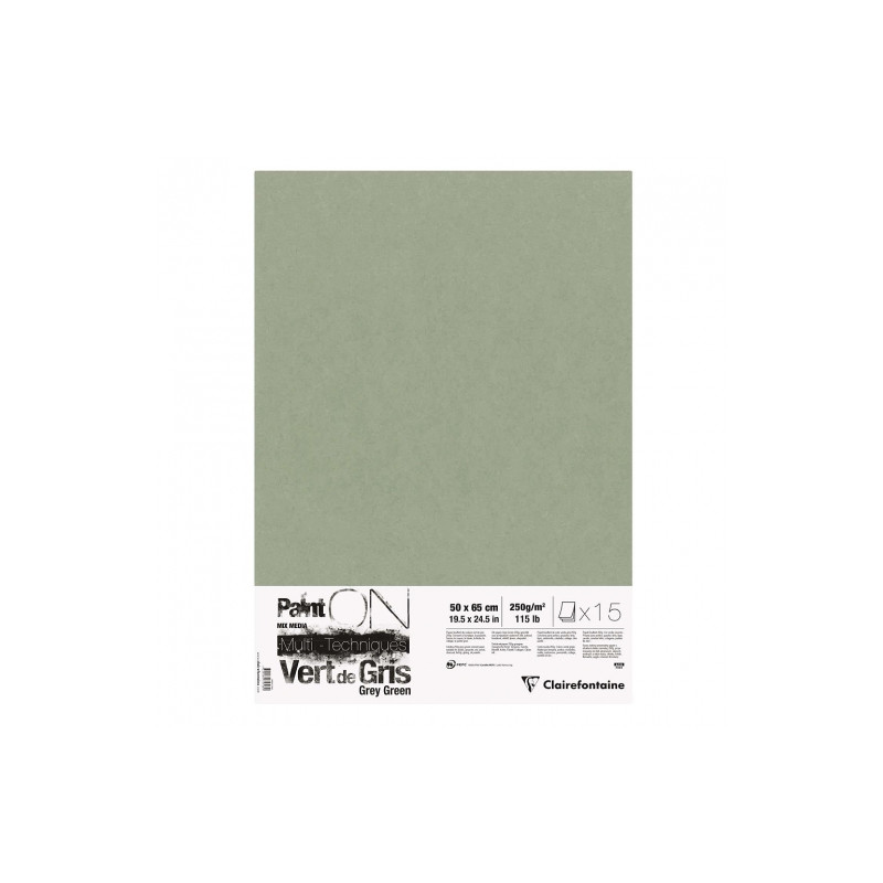Clairefontaine paint on grey green 50x65cm 250g 15ark - sklep plastycz